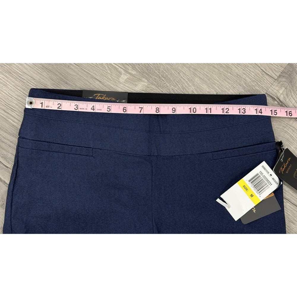 Takara Womans Skinny Perfect Fit Waistline Dark Navy Pull On Pants NWT medium - Picture 3 of 11
